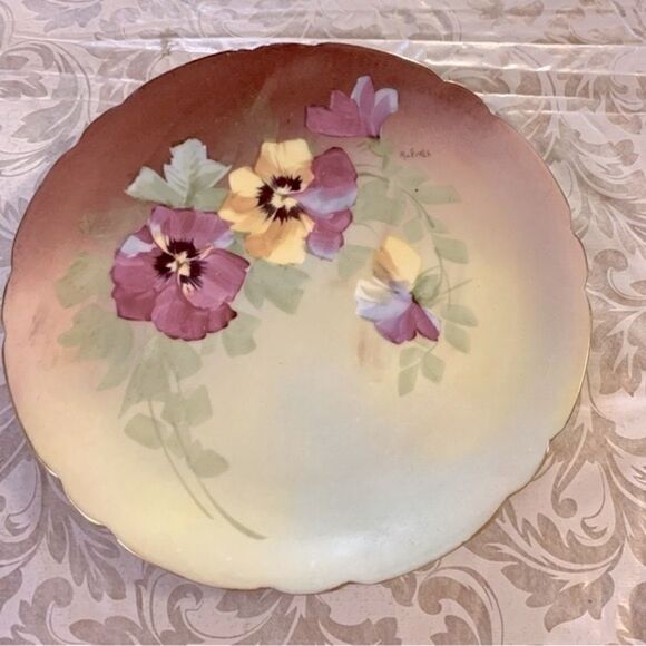 Vtg J P L Jean Pouyat Limoges France Porcelain Plate 9” Hand Painted Gold Trim - Picture 1 of 4